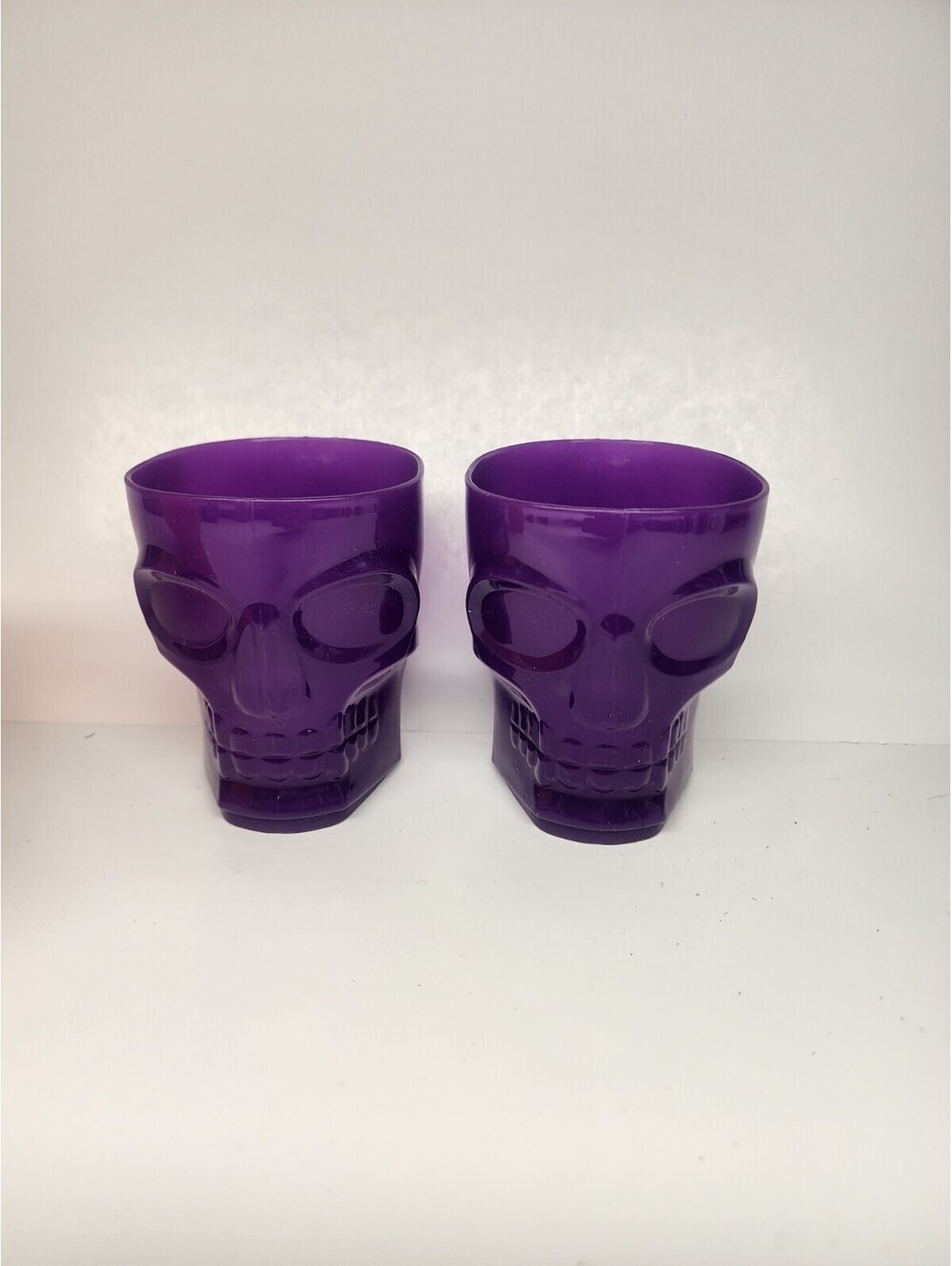 Purple Plastic Cup Skull Half Glass 11 FL pack Of 2